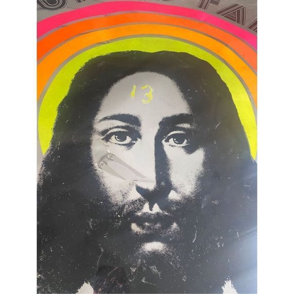 VINTAGE 1971 JESUS CHRIST SUPERSTAR FOIL THE FOUR POSTER PEOPLE BLACKLIGHT RETRO - Picture 6 of 11